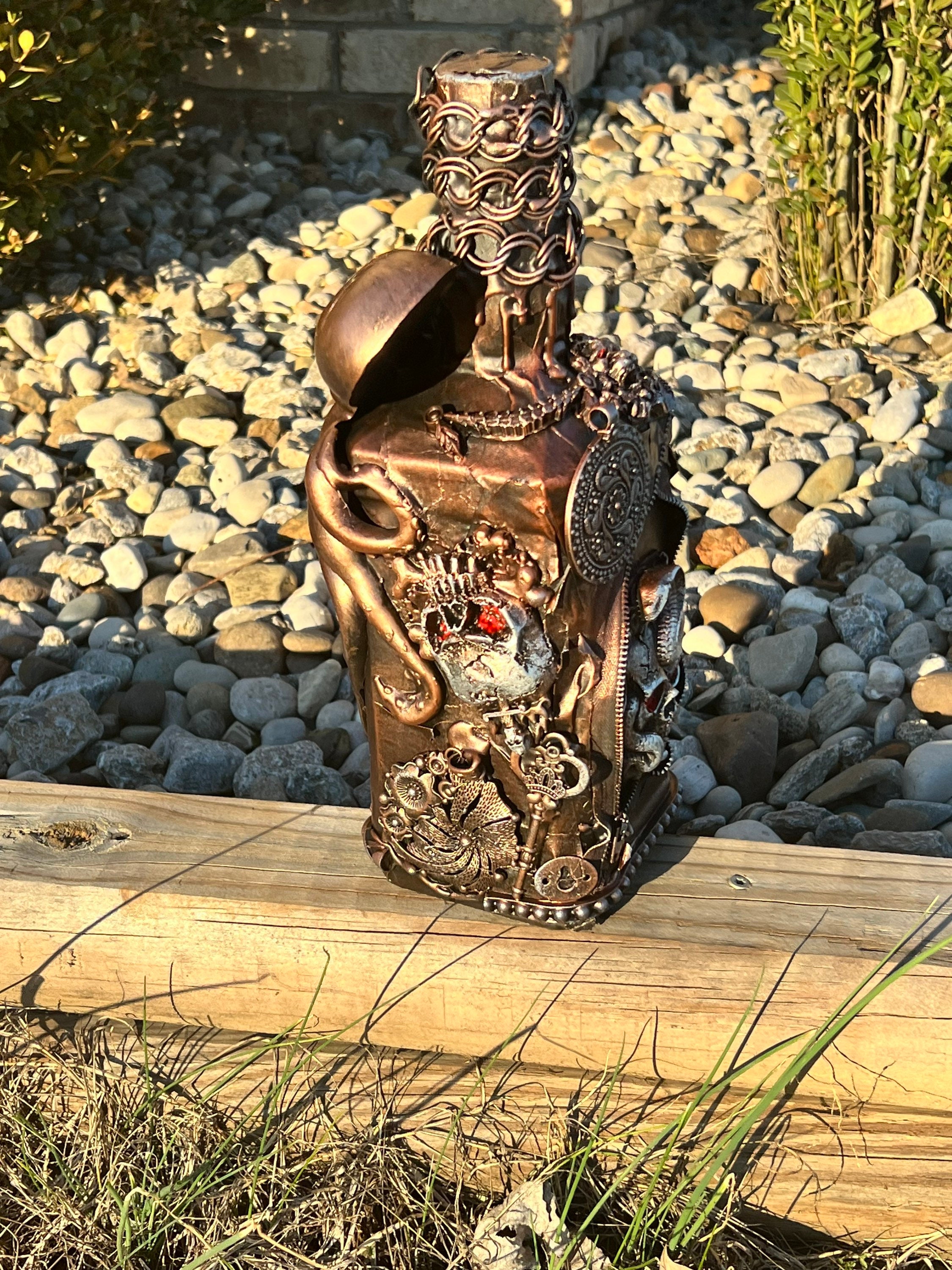 Jack Daniels Bottle Art Steam Punk Decor Steam Punk Bottle Etsy UK