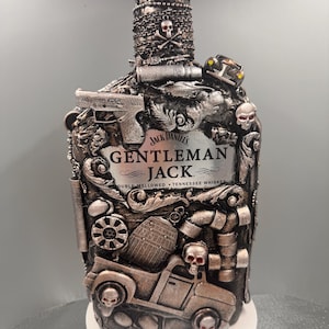Jack Daniels Gentleman Jack Bottle Art, Steam Punk Decor, Steam