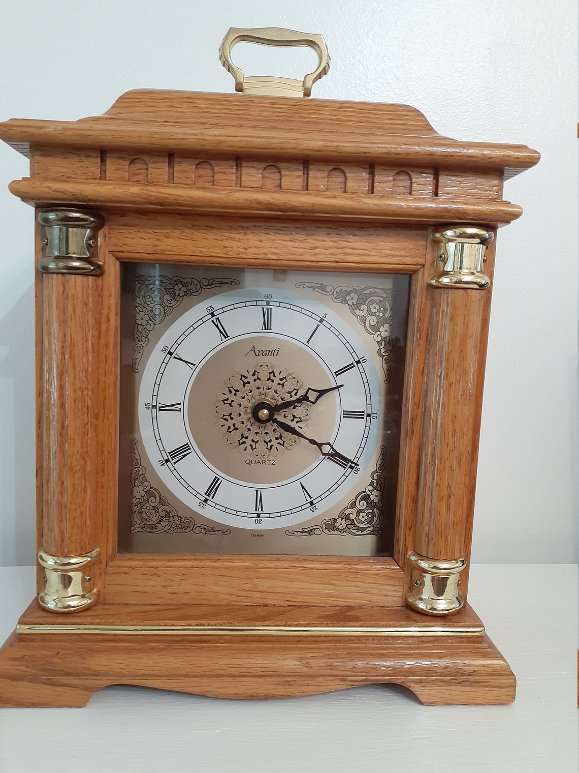 Vintage Wood Chime Table Mantel Clock Avanti Table Clock Oak Etsy