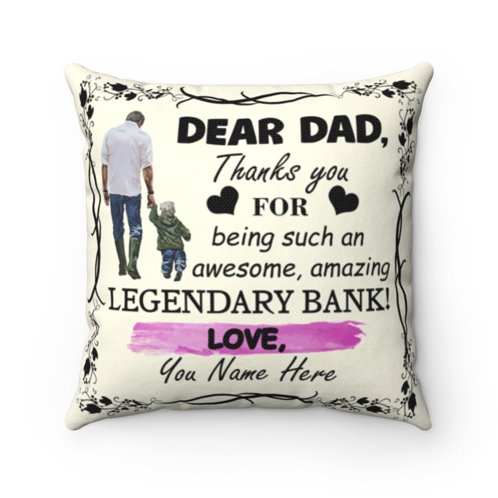 Personalized Pillow for Dad Funny Custom Gift for Etsy