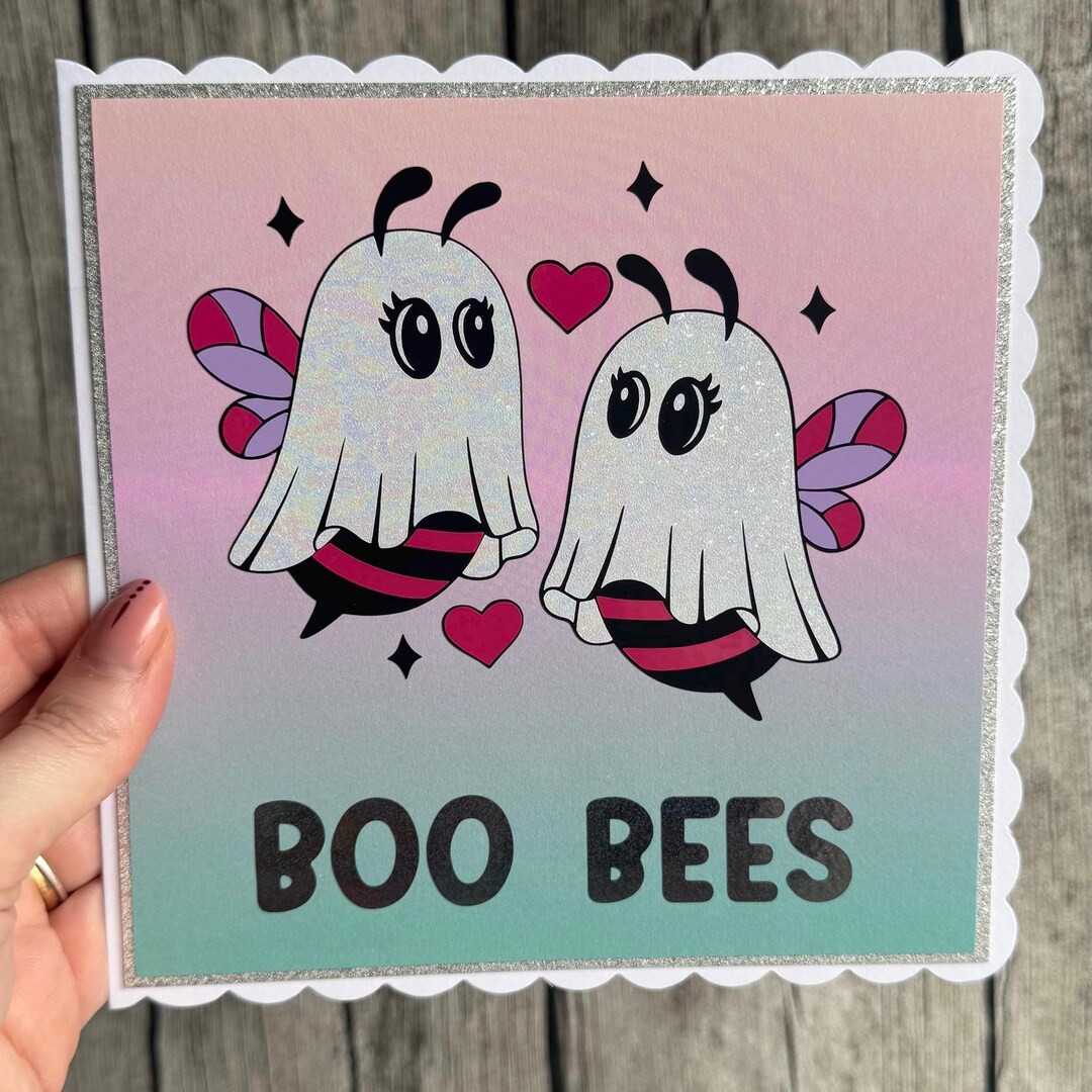 Boo Bees Cute Ghost Bee Card – Funny Halloween Love Card, Pun Greeting ...