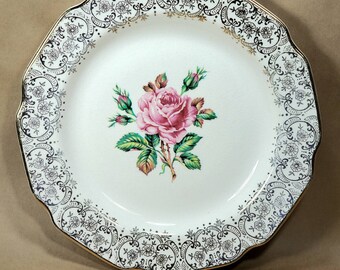 Dominion China 22K Gold Flat Cup /& Saucer Set Briar Rose
