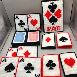 Vintage handgemaakte bridgekaart nacht speelkaarten scorekaarten onderzetters set
