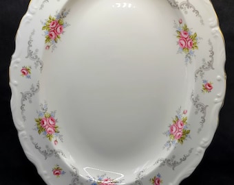 Vintage Royal Albert Tranquillity 13" Oval Meat Serving Platter Floral 1969