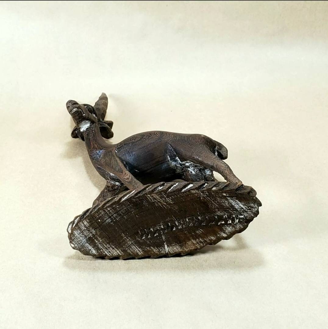 「大人気 新入荷 新品」に該当するファッション通販 Gazelle Wood Vintage Impala Sculpture Wood Carved Handmade アンティーク雑貨