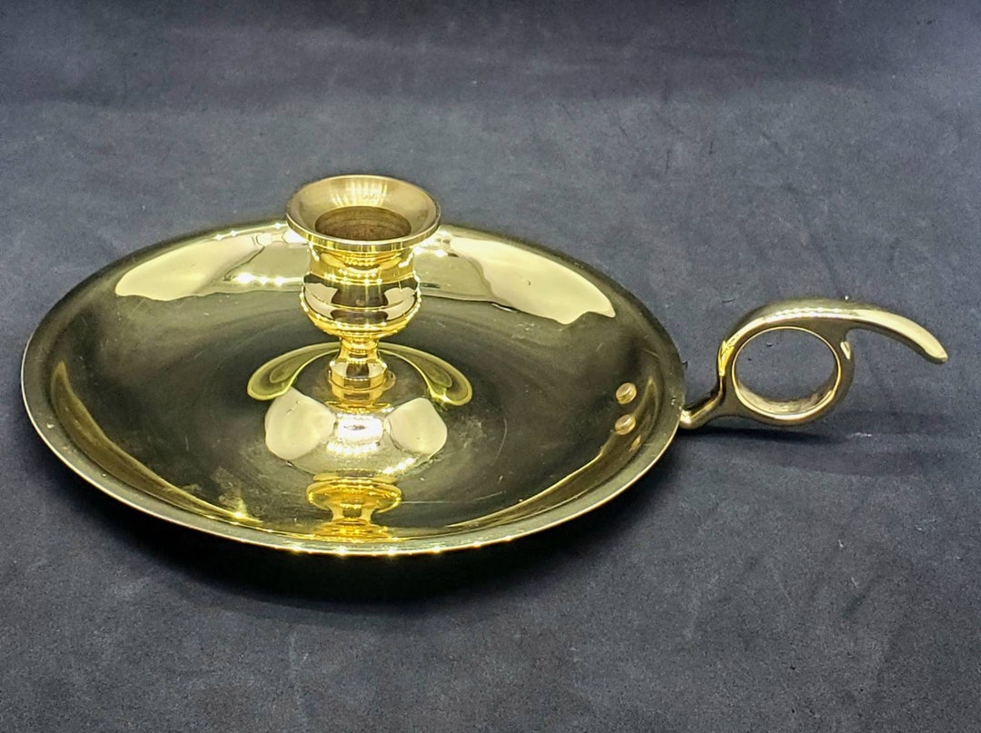 Vintage Brass Candlestick Holder Finger Loop 6.5 Diameter Etsy