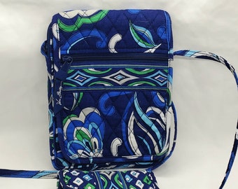 Vintage Vera Bradley Purse And Matching Wallet Blue Floral Paisley