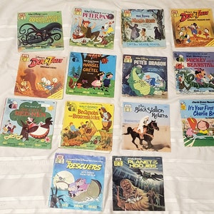 Vintage Disneyland See Hear Read Book Lot Of 14 No Records Books Only