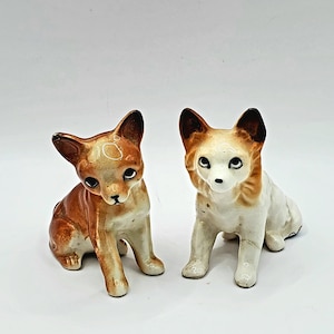 Vintage Basenji Dog Figurines Set Of 2 Giftcraft Japan Porcelain Small READ