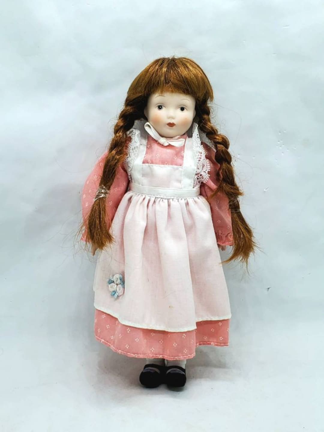 人形 ANTIQUE MUSICAL DOLL PORCELAINS Vintage Zasan Musical Doll Porcelain Red Haired 9