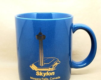 Vintage Niagara Falls Skylon Blue Gold Canadian Souvenir Mug 8 Oz. Festival