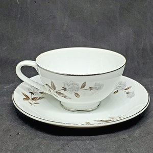 Vintage Harmony House Teacup And Saucer Set &quot;Hatherton&quot; #1180 Roses Japan