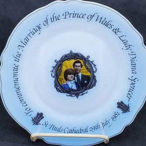 Vintage Prince Of Wales & Lady Diana Commemorative Plate The Marriage 1981 ARC