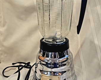 Vintage OSTER Osterizer Classic CHROME BEEHIVE Blender Glass 3 Cup With Lid #238
