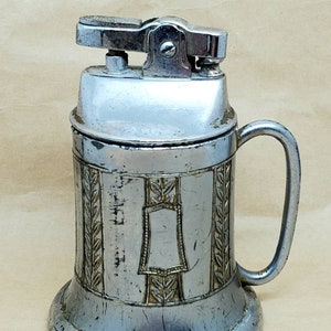 Isqueiro de mesa vintage com alça, caneca de cerveja, Old England, colecionável, não testado