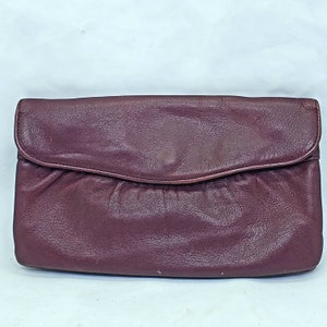 Vintage Renwick Leather Wallet Borgoña Made In Korea 7x4"
