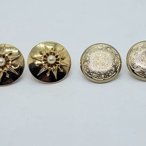 Vintage Coro Earrings Set Of 2 Screw Back Gold Tone Faux Pearl Signed