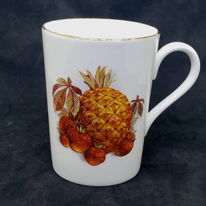 Vintage Royal Staffordshire Bone China Mug Fruit Theme England