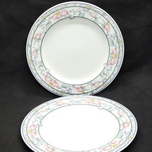 Vintage Savoir Vivre Fresh Bouquet Y0214 Ceramic Floral Salad Plates Set Of 2