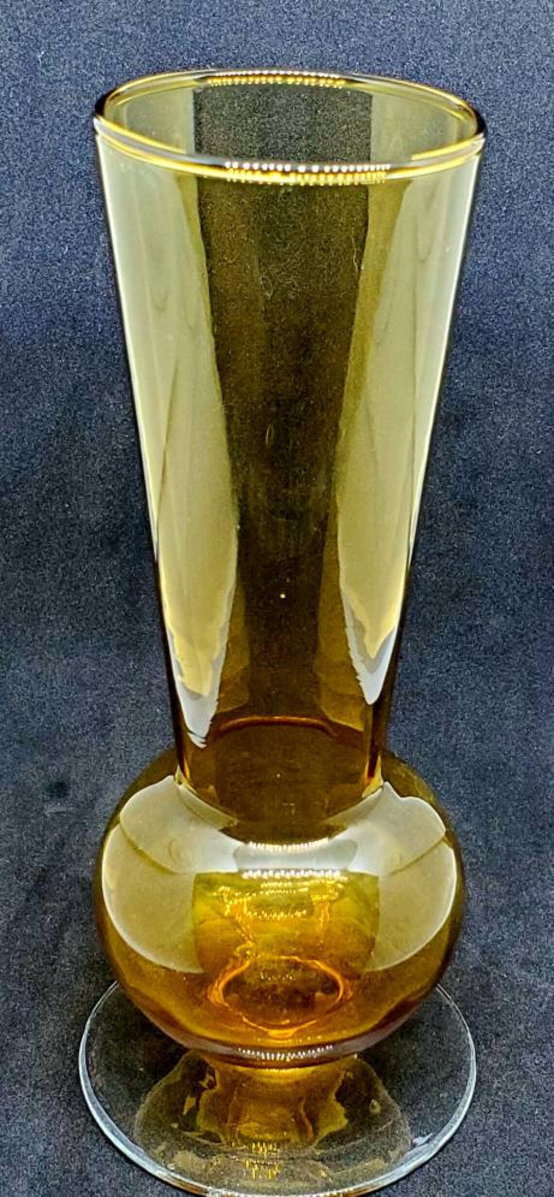 Vintage Bartlett Collins 6.5 Inch Hand Blown Yellow Vase Etsy