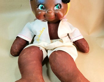 Vintage Ethnic Stuffed Doll Handmade by Zonka of Barbados
