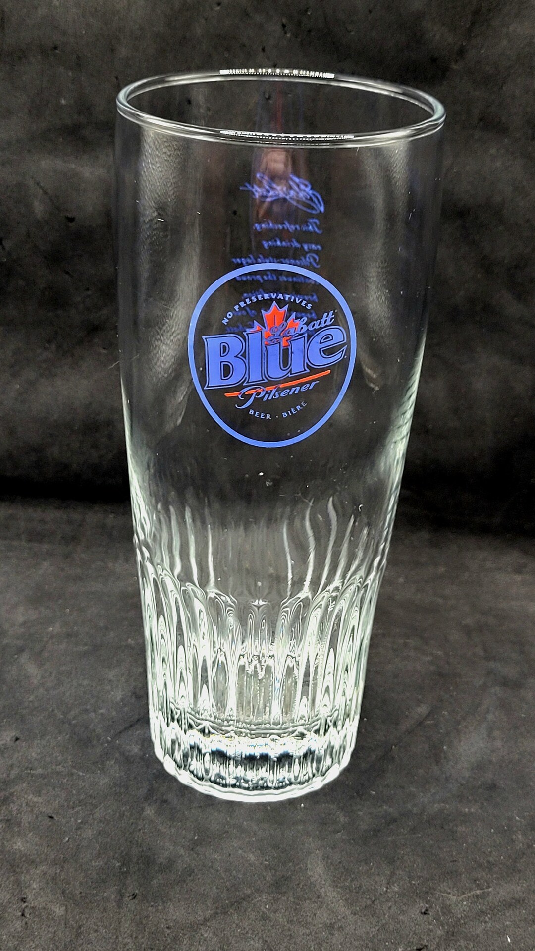Vintage Ribbed Style Labatt's Beer Glass Retro John Labatt Signature ...