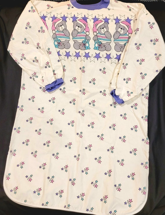 Vintage Teddy Bear Sleep Shirt Womens XL 40 Moon … - image 2