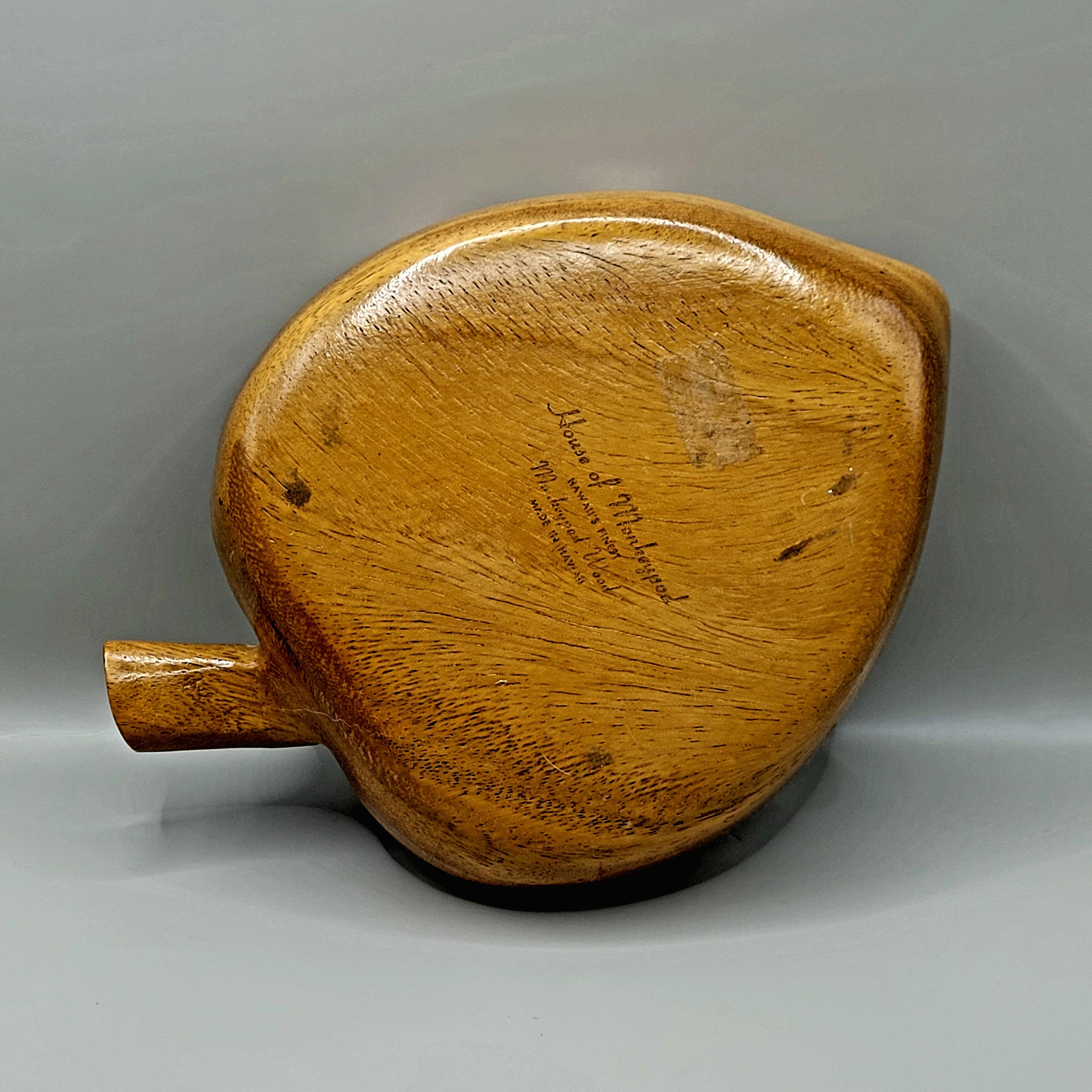 Vintage Monkey Pod Wood Taro Leaf Bowl House of Monkeypod
