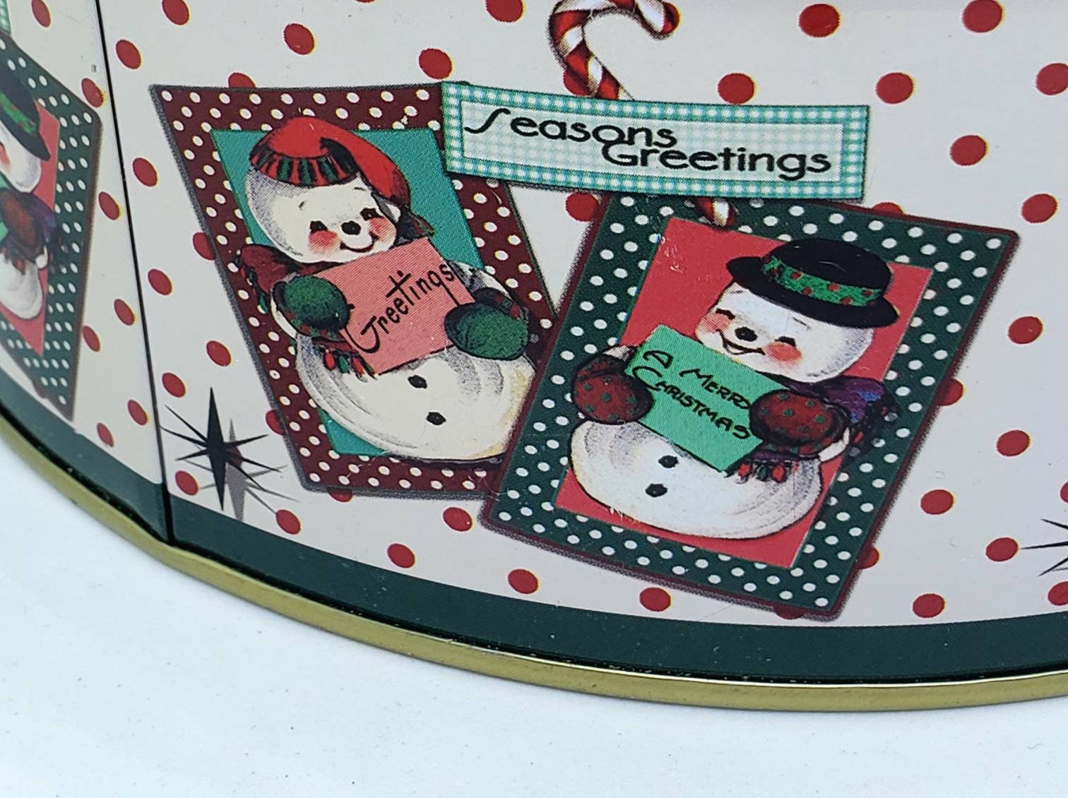 Vintage Christmas Snowman Cookie Biscuit Tin the Lindy Bowman -  Canada