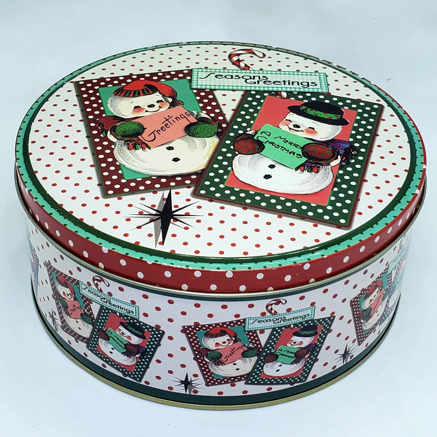 Vintage Christmas Snowman Cookie Biscuit Tin the Lindy Bowman -  Canada