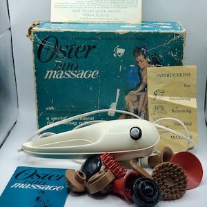 Vintage Oster Duo Massage 205 01 Vibrador Pulsacion con accesorios Caja original Etsy Mexico