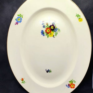 vintage Alfred Meakin Freda Plateau de service ovale peint à la main Angleterre Rare 14.5 »