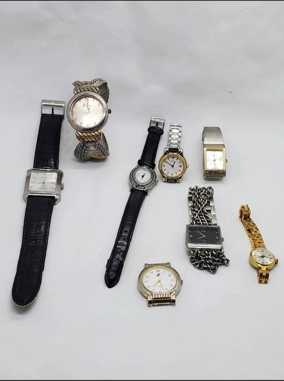 Lot Of 8 Vintage Women's Watches Slava Bulova Gue… - image 1