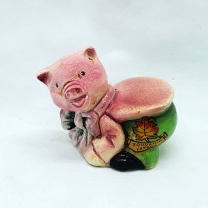 Vintage Pig Salt Pepper Shaker Big Butt Canadian Souvenir Ceramic Replacement
