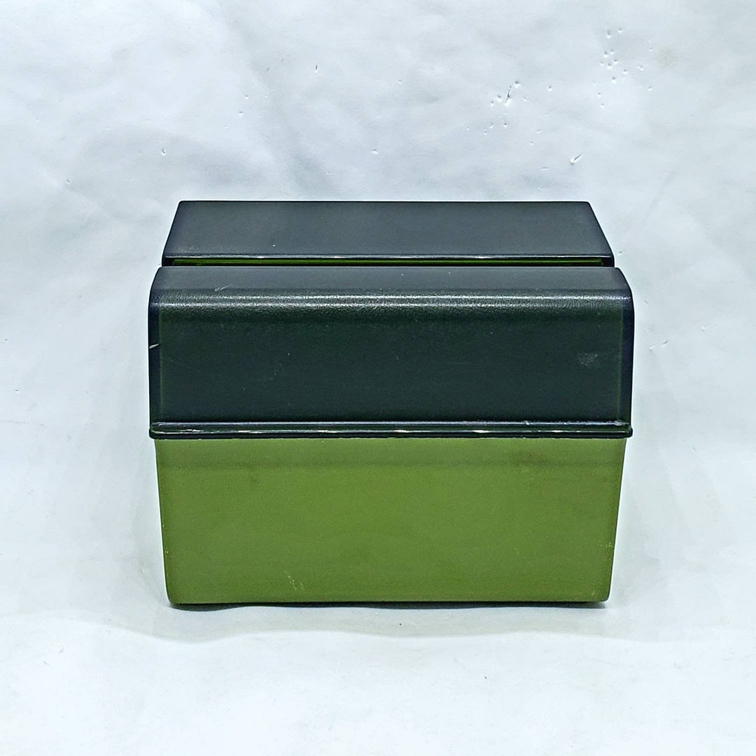 Vintage Recipe Box Index Cards Avocado Green Rubbermaid 2447 Etsy