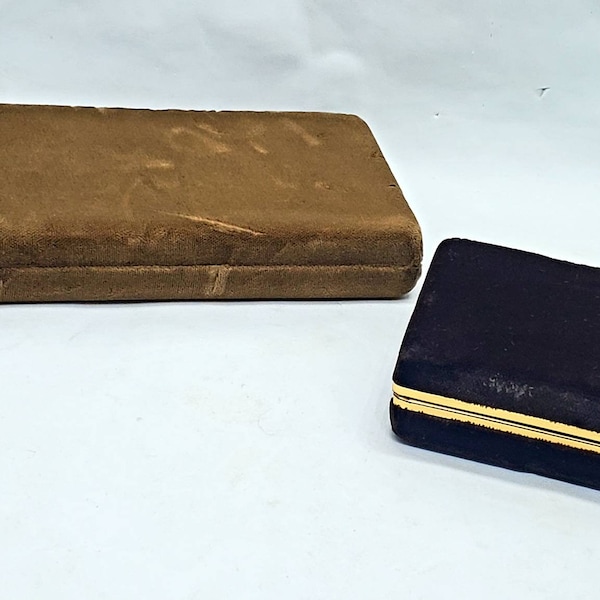 Vintage Velvet Jewlery Boxes Set Of 2 Cadman Symphony Brown Black