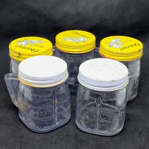 Vintage Osterizer Blender Mini Blend And Store Containers Set Of 5 Plastic Metal