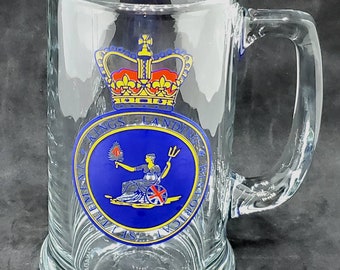 Vintage King's Landing Historical Settlement Beer Stein Glass New Brunswick 16oz