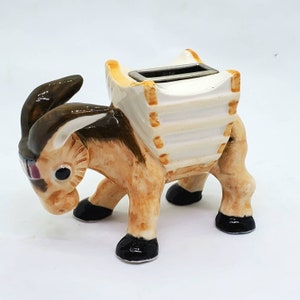 Vintage Taxi Donkey Mule Ceramic Ashtray Figurine Hand Painted