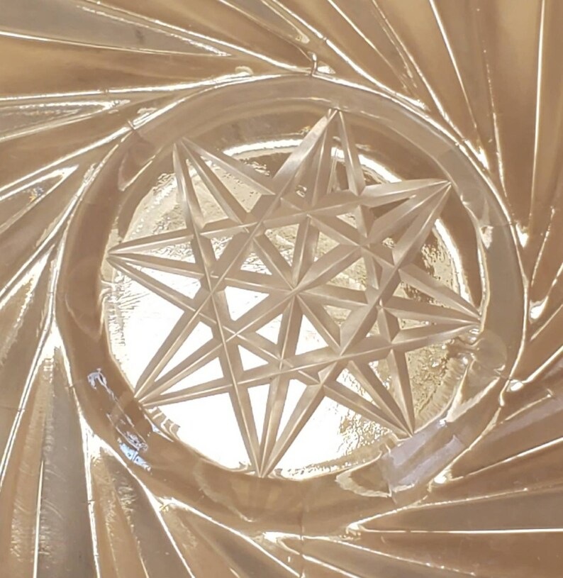 Vintage Cut Lead Crystal Bowl Pinwheel Design Star of David Etsy
