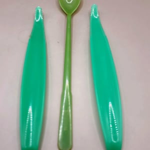 Set Tupperware Vintage di 2 Lettuce Corer 885-11 e 885-9 Jadeite Green Spork