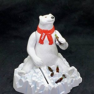 Vintage Coca Cola Polar Bear Coin Piggy Bank Ertl Company 1995