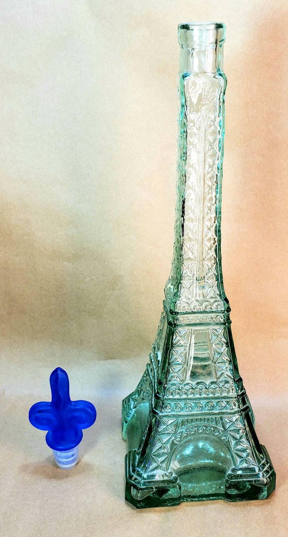 Vintage Collectible Eiffel Tower Glass Bottle Fleurdelis Etsy