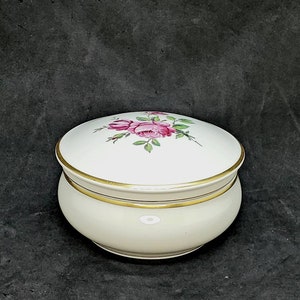 Antique KPM Porcelain Trinket Dish Roses Gold Trim Signed Numbered