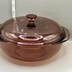 Vintage Pyrex Cranberry Glass Kasserolle D 28 mit Deckel 6240
