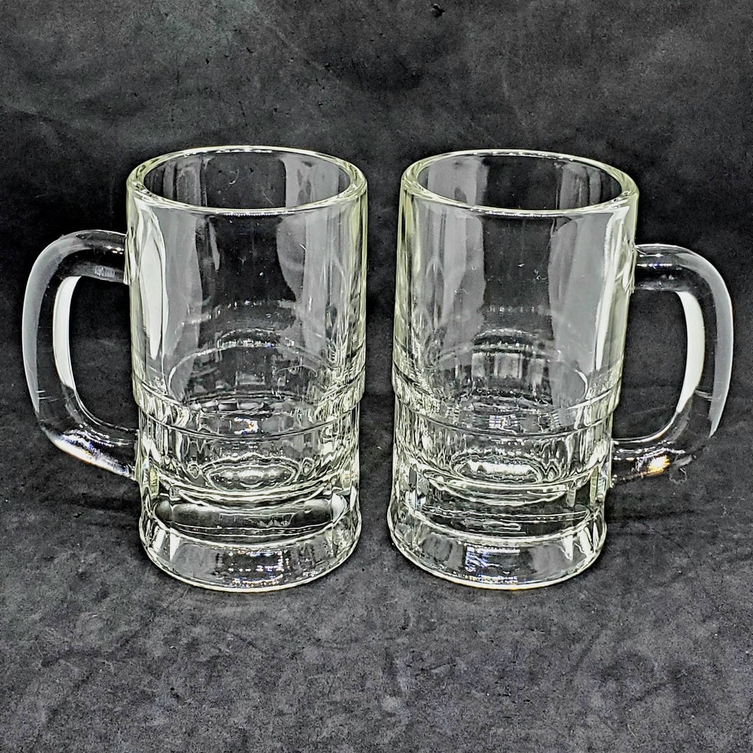 Vintage Heavy Bottom Glass Beer Steins Made in Canada Set of 2 Etsy