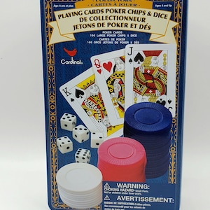 Vintage Playing Cards Poker Chips And Dice Set Collectors Edition New 2002 READ