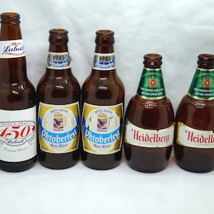 Vintage Beer Bottle Lot Of 5 Empty Heidelberg Labatt Molson Oktoberfest 150 Ann.