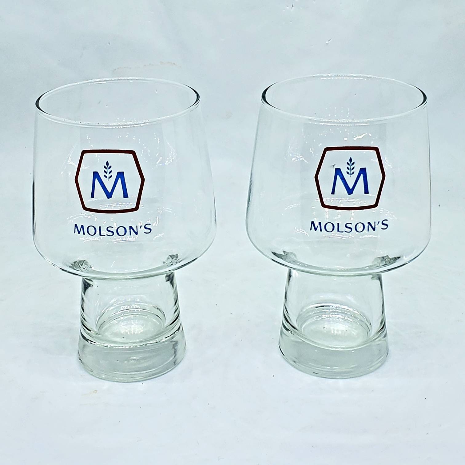 Vintage Molson Breweries Stout Pint Glasses Libbey Set of 2 Barware