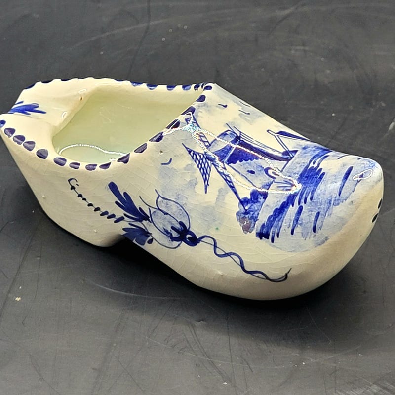 Bougeoir vintage bleu de Delft - France